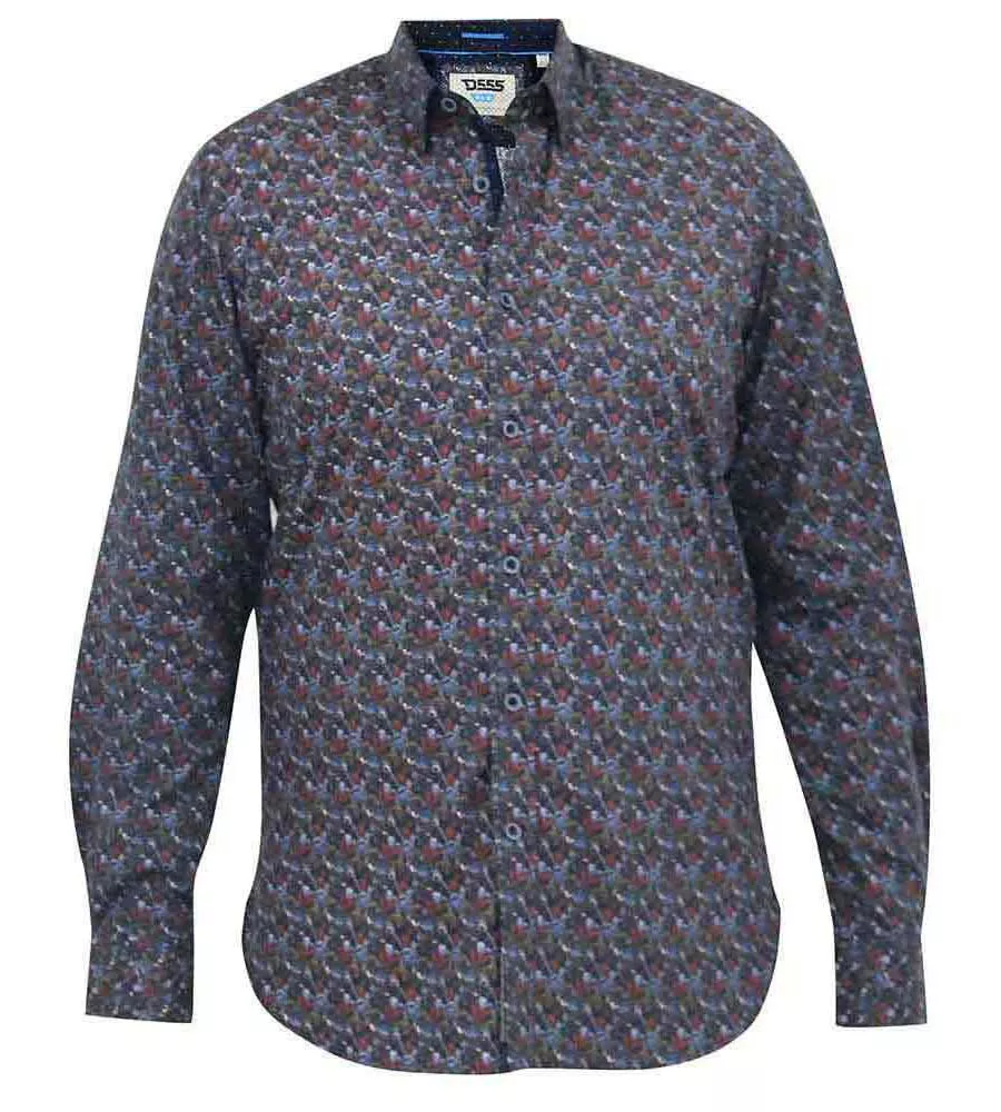 D555 Big Mens Long Sleeve Shirt With Floral Print (JORDAN)